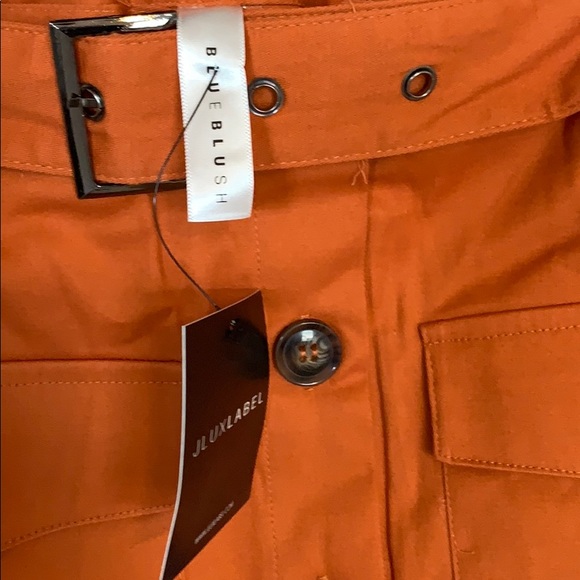 NWT JLUXLABEL Orange Archer Button Up Mini Skirt - Picture 5 of 10